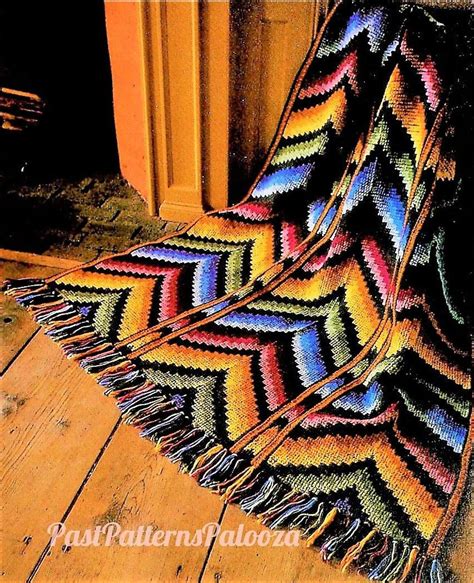 Vintage Crochet Pattern Florentine Chevron Ripple Afghan Pdf Etsy