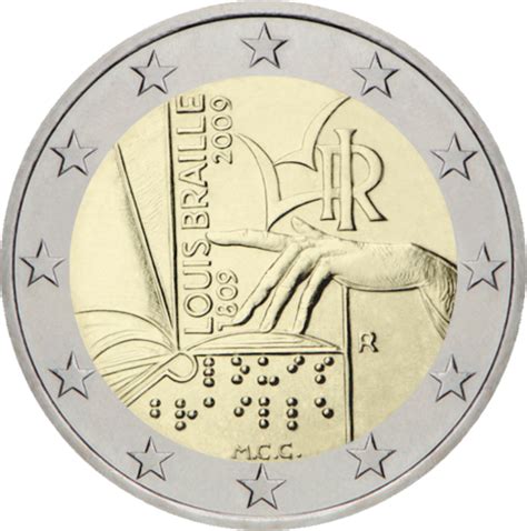2009 Italy Louis Braille 2 Euro Coin Florinusbg