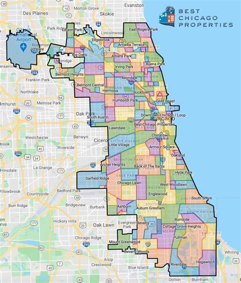 Chicago Zip Code Map By Neighborhood Map Of Western Hemisphere