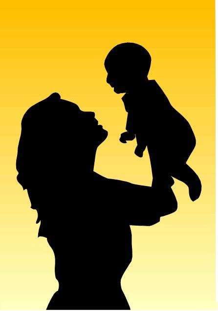 Mom And Baby Silhouette Clipart Best