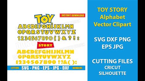 How to download toy story font? Toy Story Alphabet Vector Clipart (SVG png) Disney Pixar Movie Full Letters Number Silhouette ...