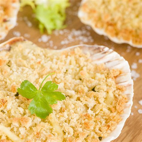 Recette Coquilles de poisson au gratin