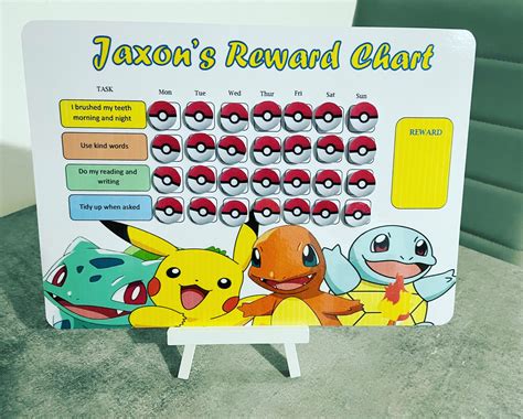 Pokemon Reward Chart Etsy Uk