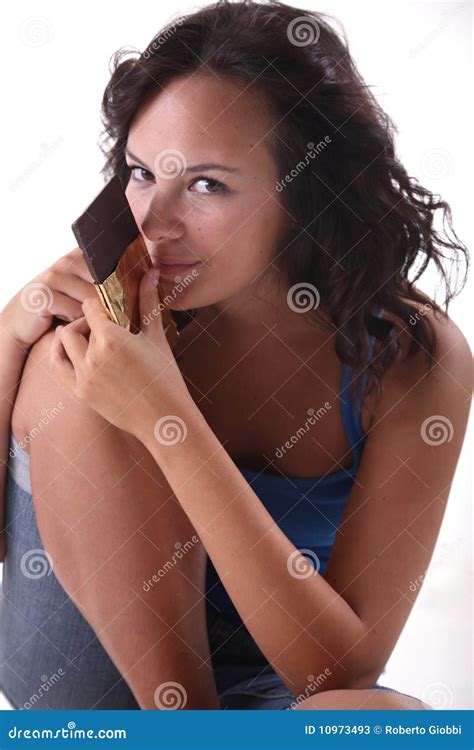 Girl Holding Chocolate In Hand Stock Image Image Of Girl Knee 10973493