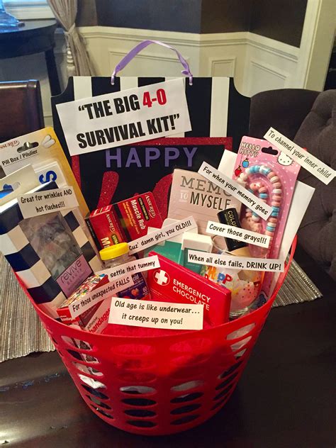 40th Birthday Survival Kit For A Woman Most Things From Dollar Tree