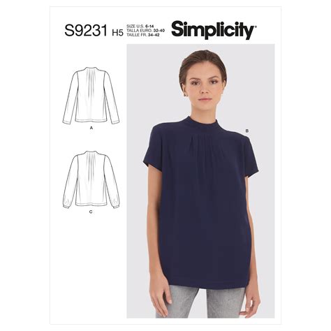 simplicity 9231 misses blouses