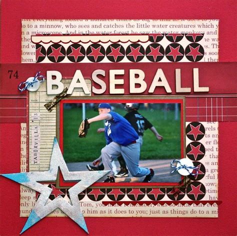 Layout Baseball Baseball Scrapbook Scrapbooking Sports Baseball