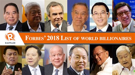 He is involved in the industries of real estate, hospitality, banking, mining, education, and health care. Henry Sy still leads Filipinos on Forbes' 2018 ...