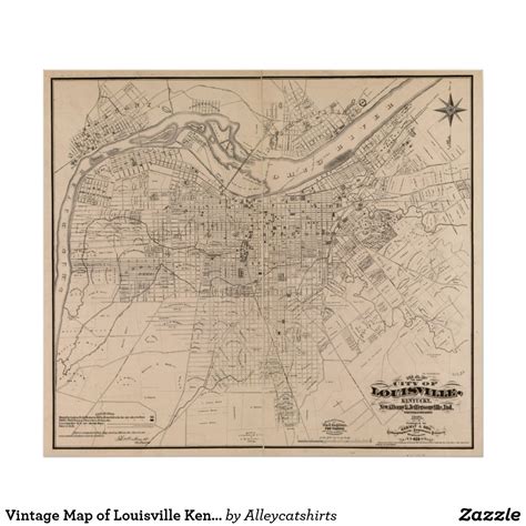Vintage Map Of Louisville Kentucky 1873 Poster Zazzle