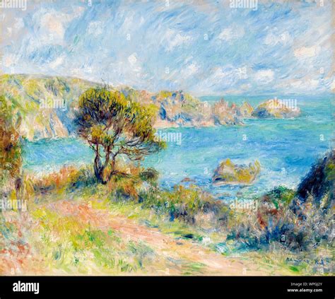 Pierre Auguste Renoir View At Guernsey Landscape Painting 1883 Stock