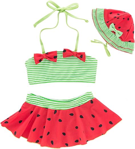 Watermelon Cute Beachwear Swimsuit 3pcs Girls Baby Toddler Bikini