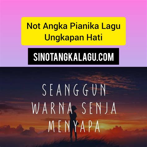 Not Angka Pianika Lagu Ungkapan Hati (Seanggun Warna Senja Menyapa