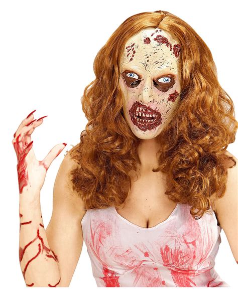 Female Zombie Mask With Hair Revenant Costume