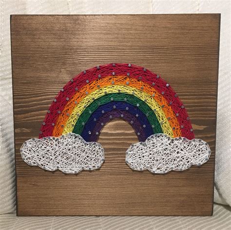Made To Order Rainbow String Art Handmade Wall Decor Baby Etsy