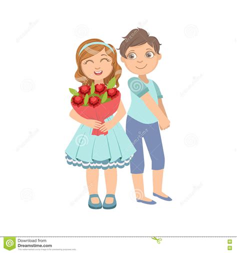 Maybe you would like to learn more about one of these? Cartoon Boy Present Flowers To Girl Cartoon Vector | CartoonDealer.com #15229341