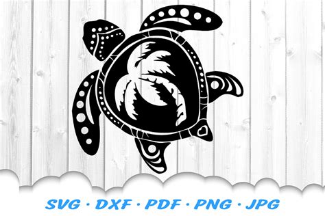 Download Sea Turtle Palm Beach SVG DXF Cut Files (409637) | Illustrations | Design Bundles