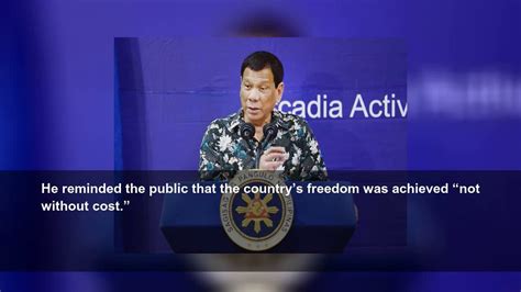 Duterte Urges Filipinos To Protect Democratic Institutions Youtube
