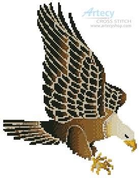 117 wide x 68 high • approximate size on 14 count aida: Eagle Cross Stitch Pattern eagle