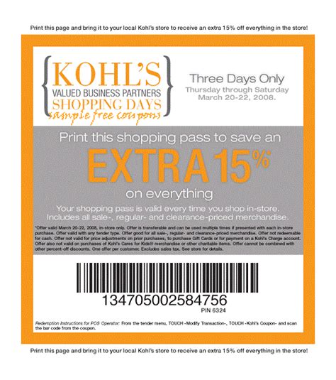 Kohls Coupons Free Printable