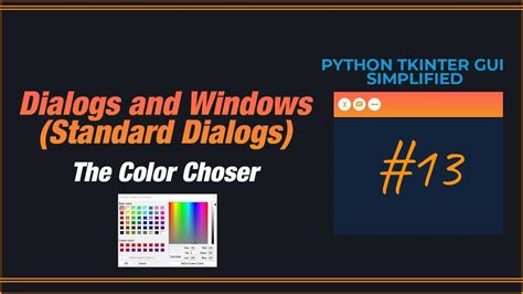 Python Tkinter Gui Simplified Standard Dialogs The Color Chooser