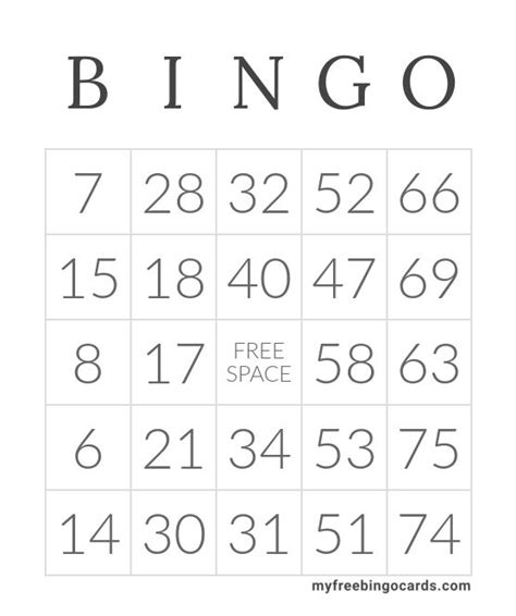 Virtual 1 75 Number Bingo Free Printable Bingo Cards Bingo Card