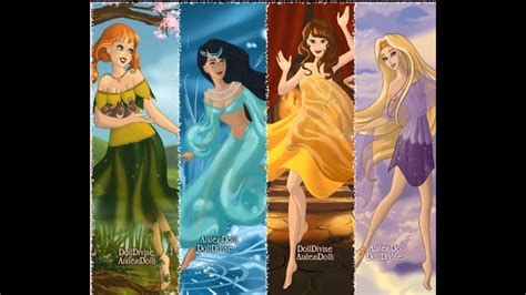 💨🔥disney Princesses As The 4 Elements 💧🌳 Youtube