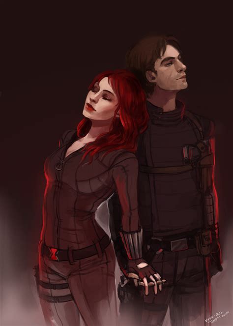 Book Girl Art Of The Day Black Widow And Winter Soldier