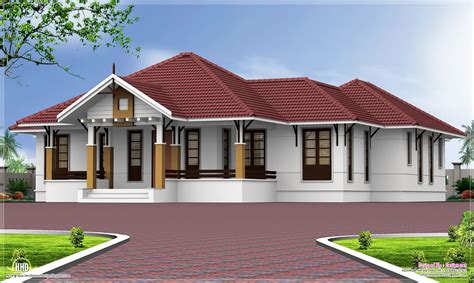Single Floor 4 Bedroom Home With Courtyard Kerala Home Design And