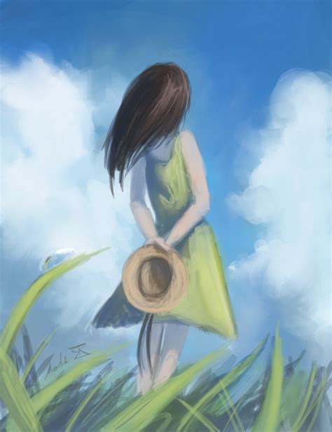 Girl Looking At The Sky By Raikoh Illust On Deviantart