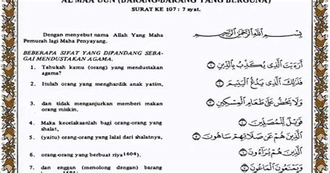 Latar Belakang Surah Al maun
