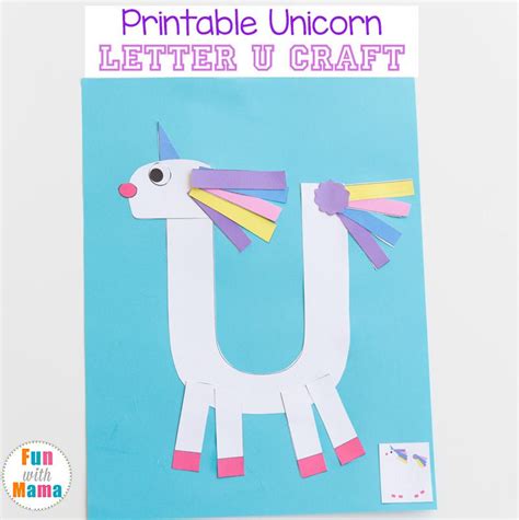 Here are some fun winter and christmas themed alphabet crafts for kids! Printable Letter U Craft Unicorn | Letter u crafts, Letter ...