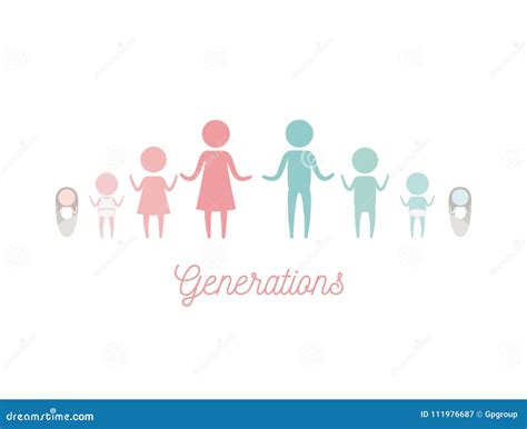 Generations Man People Generations At Different Ages Vector