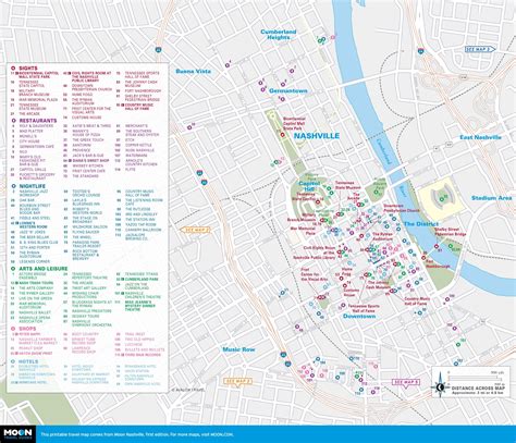 Nashville Tourist Map Tourist Map Nashville Tennessee Usa