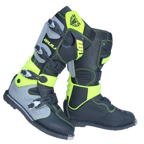 Wulfsport Adults Concept Racer Boots Black Yellow Off Road From