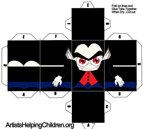 Paper Vampire Dracula Toy Figure Craft For Halloween Kids Crafts
