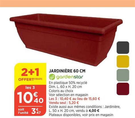 Offre Jardinière 60 Cm Gardenstar chez Bi1