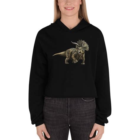 Triceratops Ii Crop Hoodie The Dino Reserve