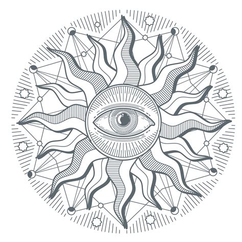 Download this all seeing eye triangle geometric vector design providance pyramid tattoo symbol with occult secret hand sign mystic spiritual illuminati emblem sketch drawing illustration vector illustration now. All seeing eye illuminati new world order vector ...