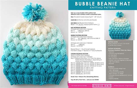 Bubble Beanie Knitting Pattern Adult Size Pdf Download Etsy Norway