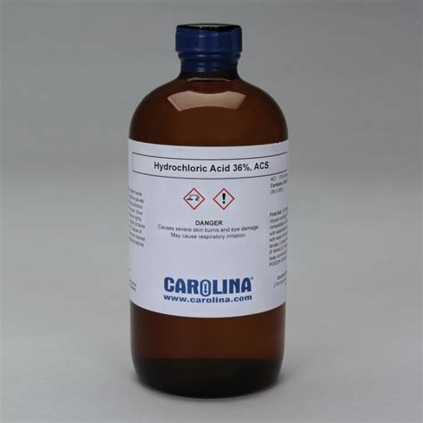 Hydrochloric Acid 121 M In Glass Bottle Acs Grade 500 Ml