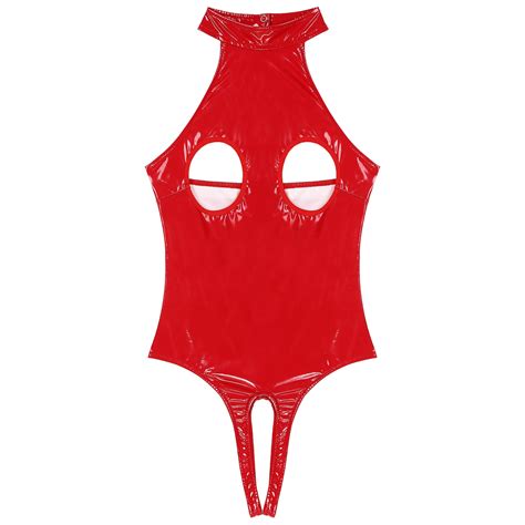 Crotchless Lingerie Porn Costumes Womens Sexy Bodysuit Halter Neck Backless One Piece Clubwear