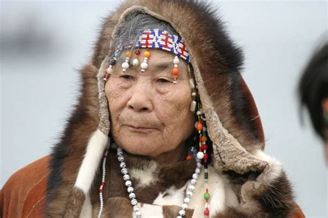 Native Siberian Koryak Elder From Kamchatka In Her Traditional Dress
