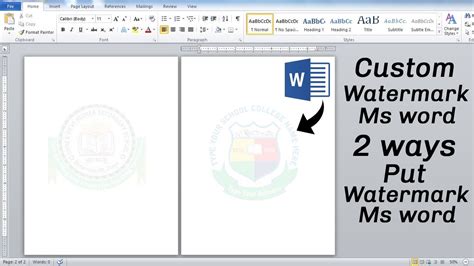 2 Different Ways To Make Watermark In Microsoft Word Any Logo Any