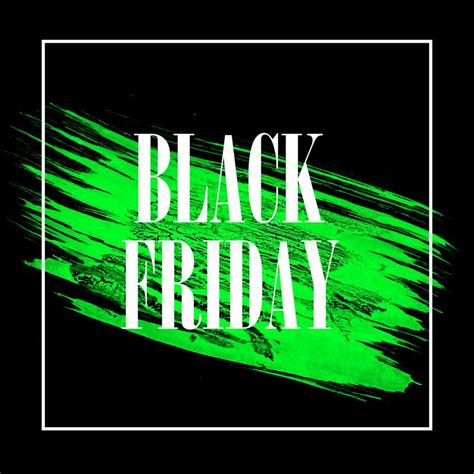 Abstract Black Friday Banner With Green Watercolor Smear Stock