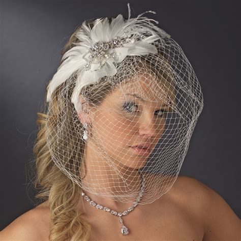 Then, make a hoop and braid the two pieces of copper wire to a desired length (as shown in the picture); Vintage Feather Bridal Headpiece and Veil - Elegant Bridal ...