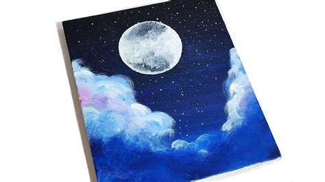 Full Moon Easy Painting Acrylic Painting Easy Painting For