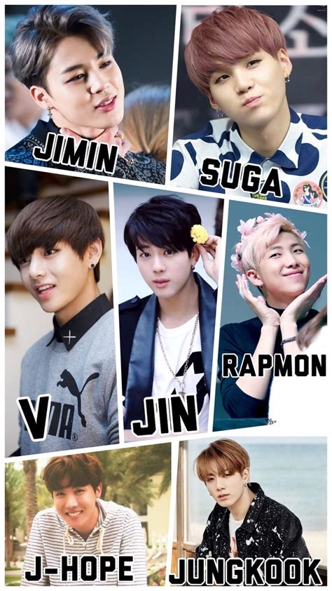 All bts are good at their jobs of keeping their social. BTS NAMES uploaded by tig0two on We Heart It