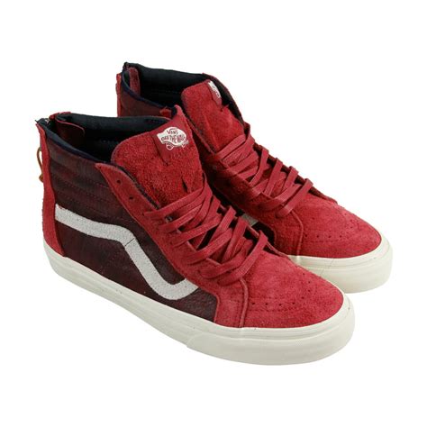 Vans Vans Sk8hi Dx Mens Red Suede High Top Lace Up Sneakers Shoes