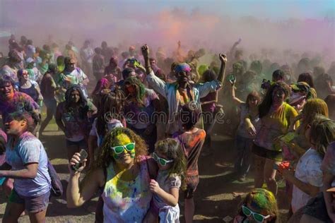People Celebrating Holi Festival Of Colors Editorial Stock Image