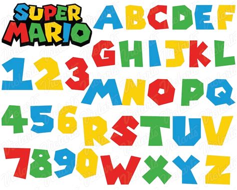 Archivos Super Mario Font Cut Mario Alfabeto Svg Mario Bros Etsy